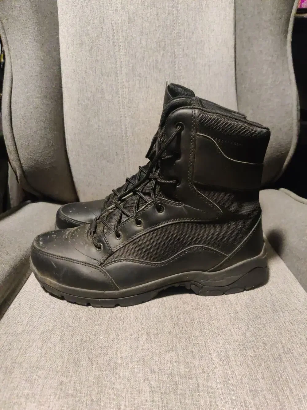 Interceptor Men's Size 10.5 Tactical Lace Combat Boots Black Slip Resistant